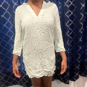 Zara Light Green V-Neck Dress